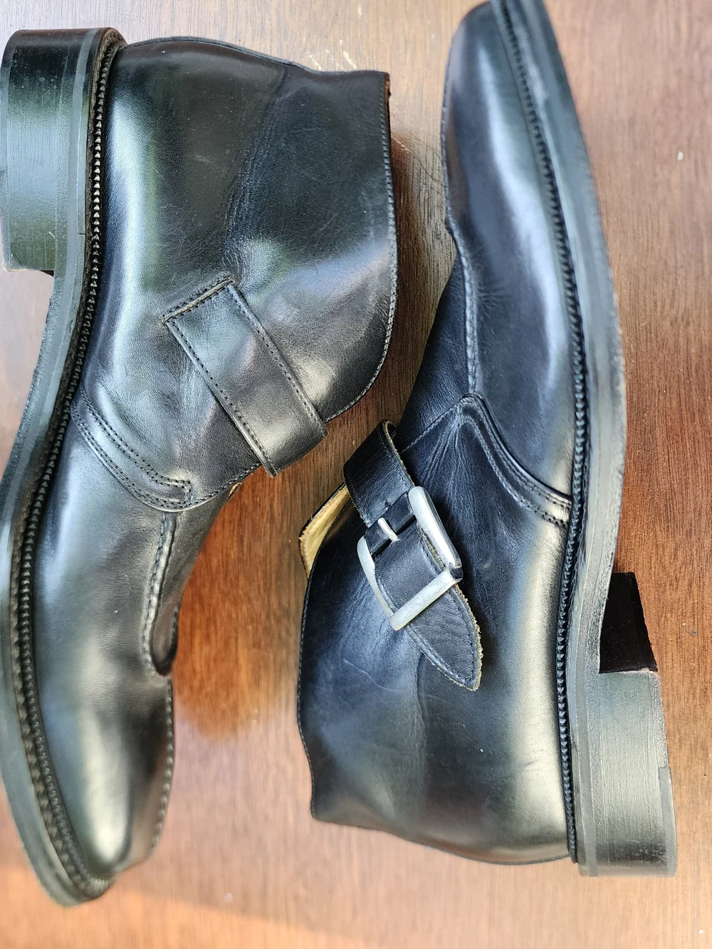 Mario Caligiuri Italy Black Leather Monk Strap Boots [11]